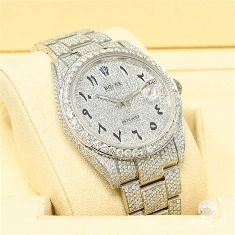 rolex datejust arabic iced out|Rolex daytona iced out price.